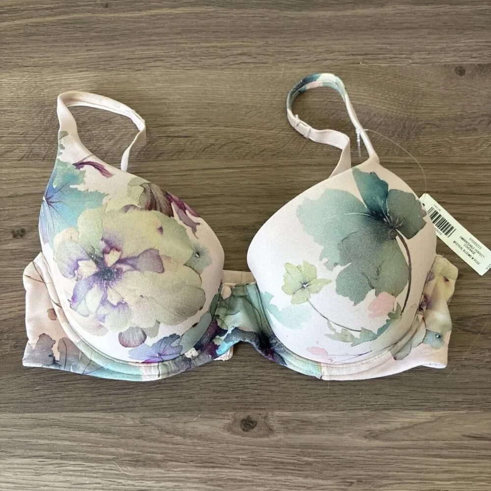 NWT Soma Embraceable Perfect Coverage, Size 32C, Mystical Blooms M Rose, Floral